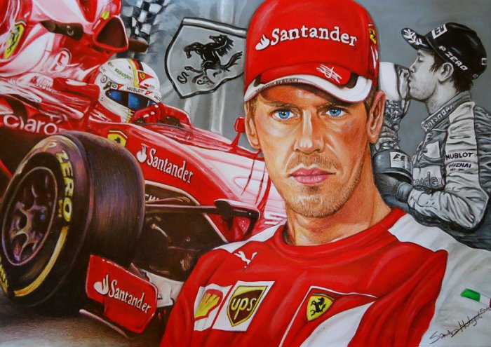 Sebastian Vettel German racing driver currently driving in Formula One for Scuderia Ferrari